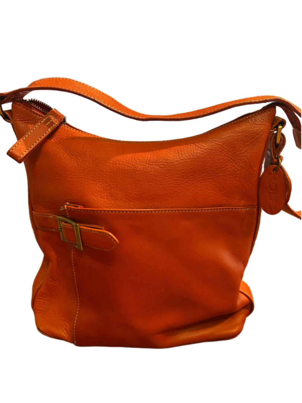 Women's Rolfs Leather Hobo Bag Burnt Orange 10 x 10 x 3